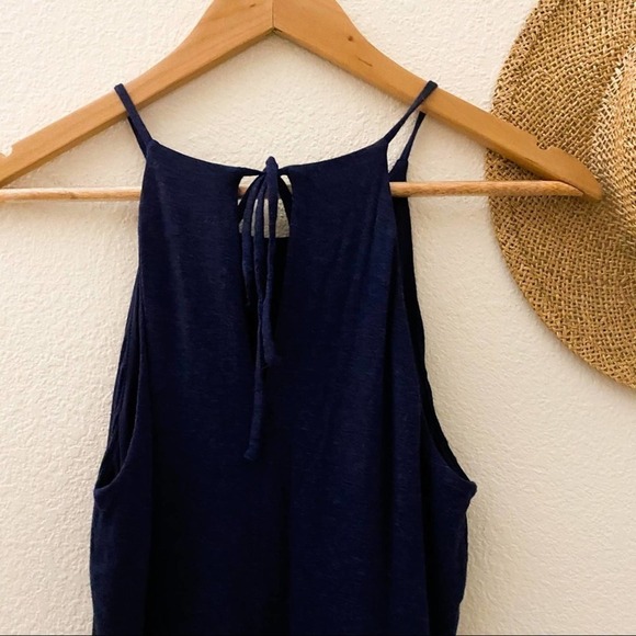 LOFT Navy Blue Halter Midi Dress XS - Picture 7 of 9